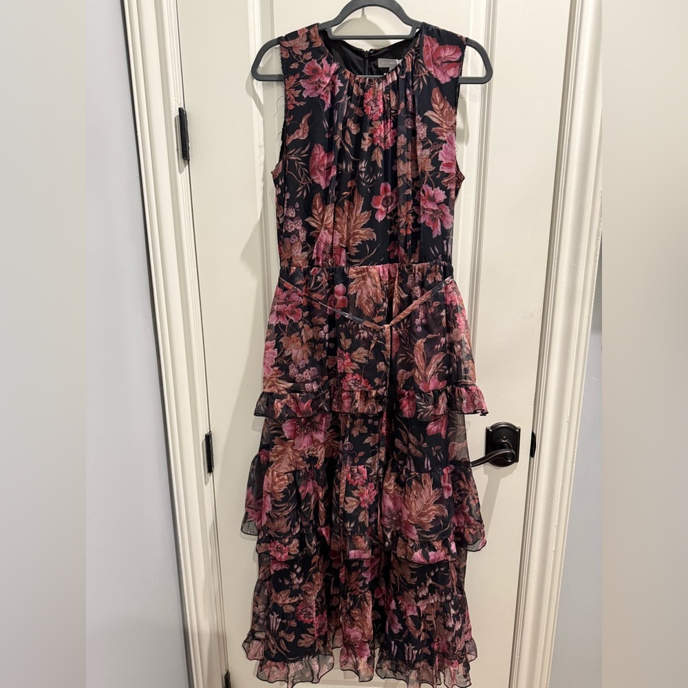 Chelsea28 Floral Long Sleeve Tiered Midi Dress